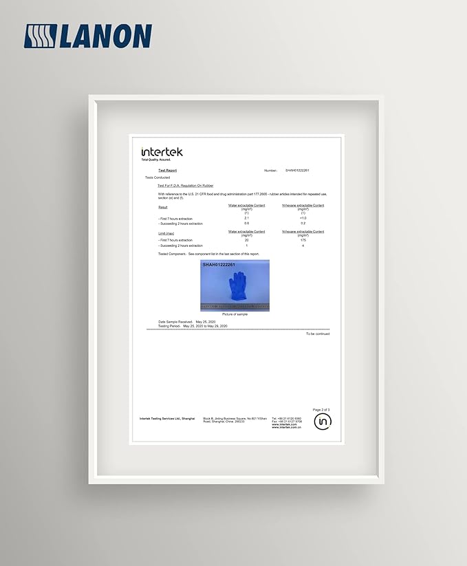 LANON Disposable Nitrile Gloves, Silicone-Free, Food-Safe, Chemical Resistant, Powder-Free, Textured Fingertips, Cooking, Cleaning, Blue, Small
