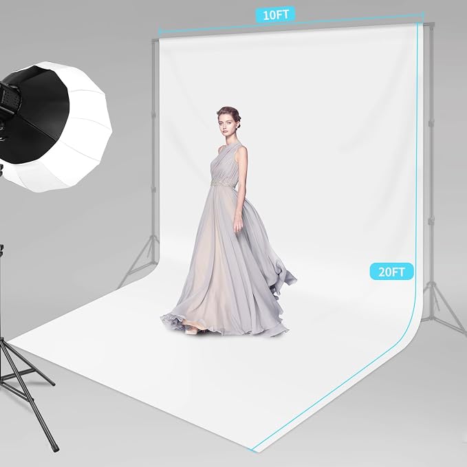 10 x 20 ft White Backdrop Background White Screen - Image 2