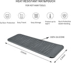 2 Pack Silicone Heat Resistant Travel Pouch for Straightener, Crimping Wand, Curling Wand, Flat Iron (Light Grey&Beige)