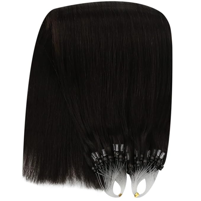 YoungSee Micro Loop Hair Extensions Real Human Hair Dark Brown Micro Bead Hair Extensions Dark Brown Bead Extension Human Hair 20In Pre Bonded Hair Extension 50s 50g Invisible Microring Hair Extension