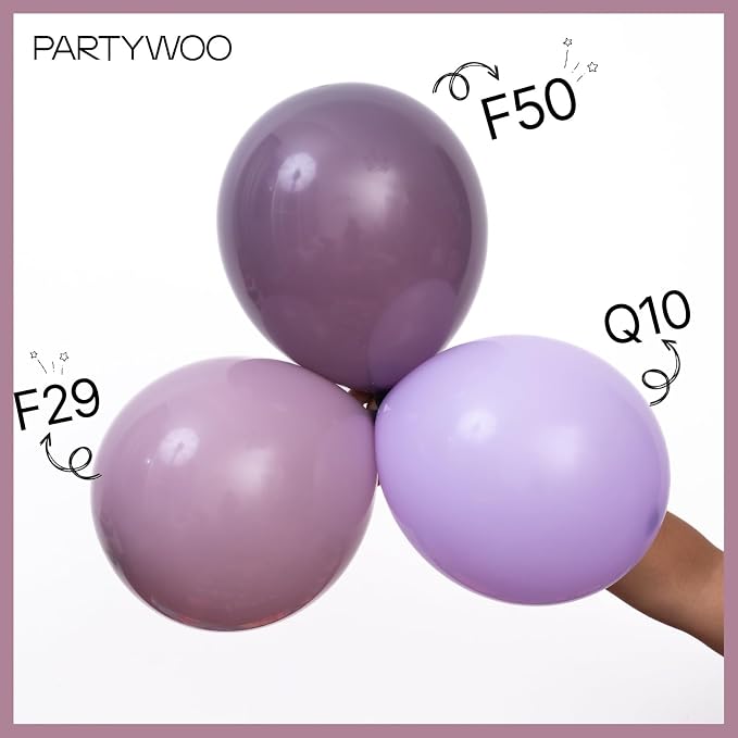 PartyWoo Dusty Purple Balloons 50pcs Lavender Boho Neutral Color | Balloons - Image 5