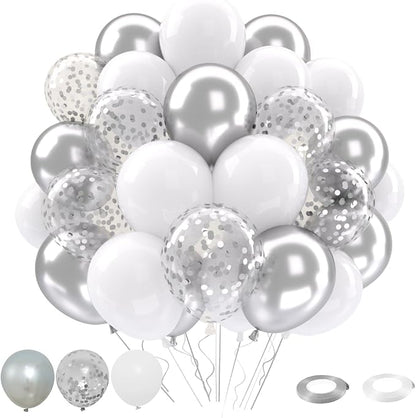 Patimate White and Silver Balloons Set by PatimateDirect