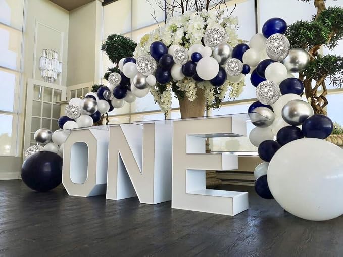 YMSZ Blue and Silver Balloons Garland Arch Kit, Fathers Day Party Decoration - Image 6