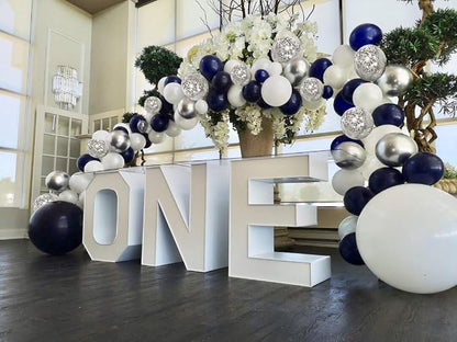 YMSZ Blue and Silver Balloons Garland Arch Kit, Fathers Day Party Decoration - Image 6