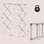 Drying Rack for Laundry, Foldable Clothes Drying Rack, Small Collapsible Dry Rack for Clothes, Use for Indoor & Outdoor Drying Clothes, 40"x29"x14.5"(White)