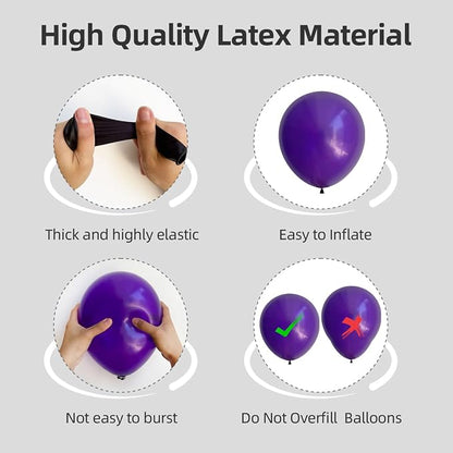 Purple Balloons Different Sizes 135pcs 18 12 10 5 Inch Dark Purple Balloon Arch - Image 3