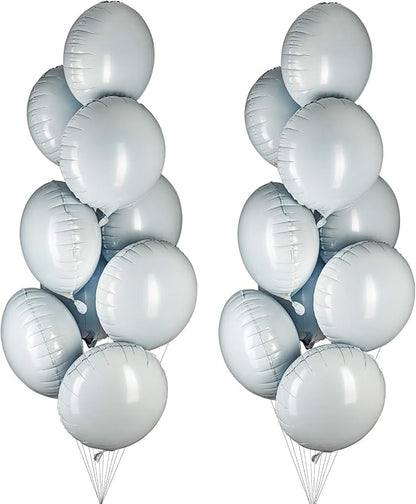 White Foil Balloon Round Shaped Mylar Helium Balloons Graduation Party Balloons by Adeer