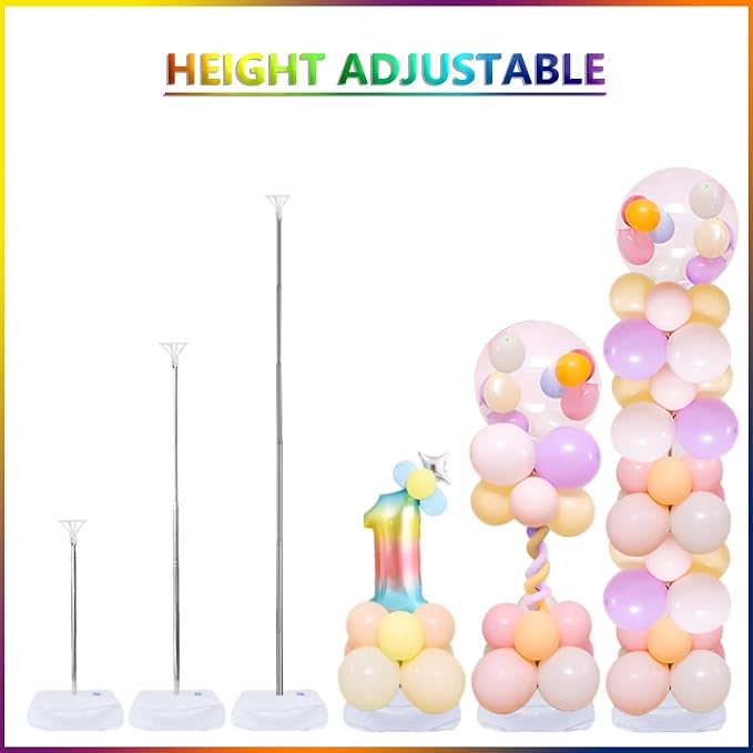 Balloon Column Stand Kit, 6.7Feet Height Adjustable Balloon Tower Pillar - Image 3