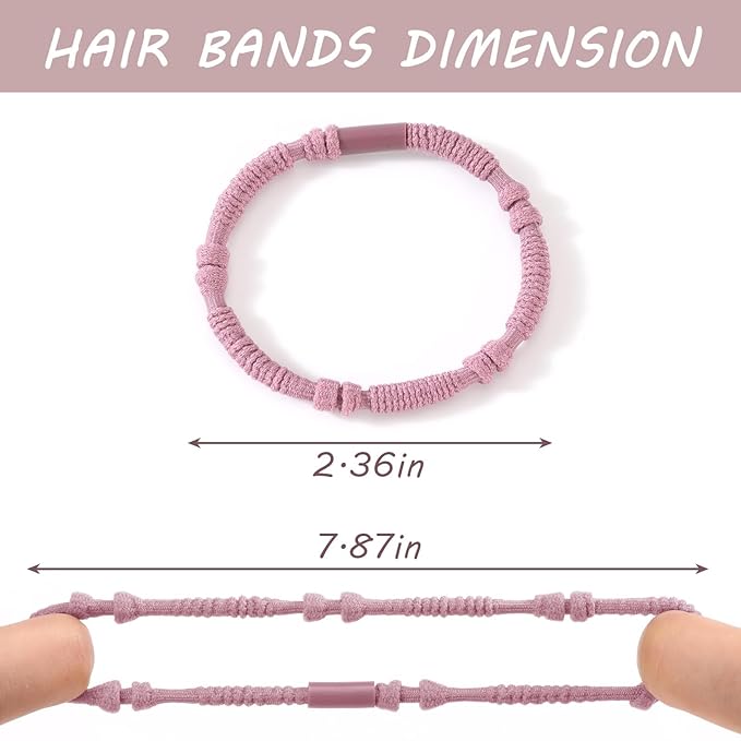 20 PCS Boho Hair Ties, Bracelets Hair Ties for Thick or Thin Hair, 4 Styles Boho Ties for Ponytail Holders, 2.36’’ Hair Ties No-Damage, Multicolor