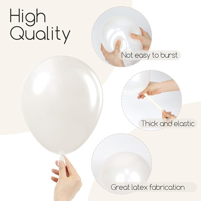 Awenztech 122pcs Pearl White Balloon Arch Kit, 18 12 10 5 inch Pearl White - Image 3