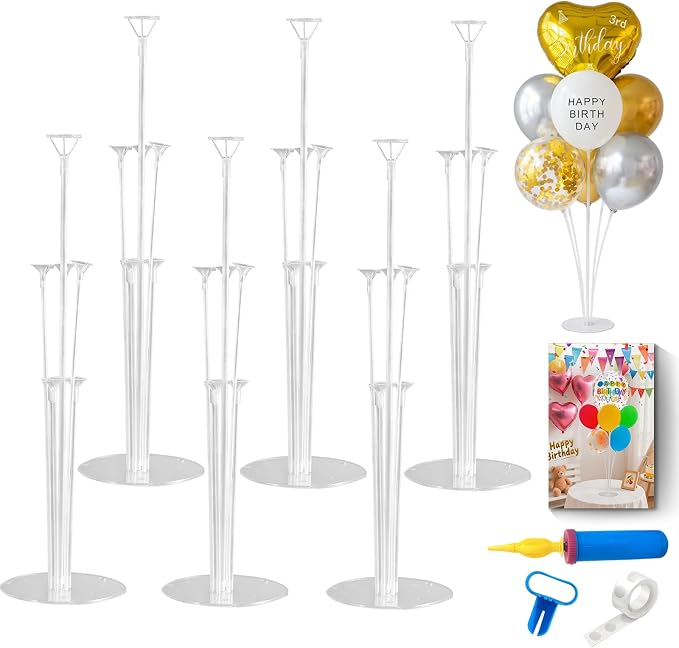 6 Sets Balloon Stand Kit, Balloon Sticks Holder by QIPUMP