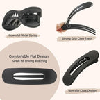 4 PCS Flat Claw Clips, Large Lay Flat Hair Clips for Women Girls, Strong Hold Non-slip Hair Claws for Thick Thin Hair (Matte 3)