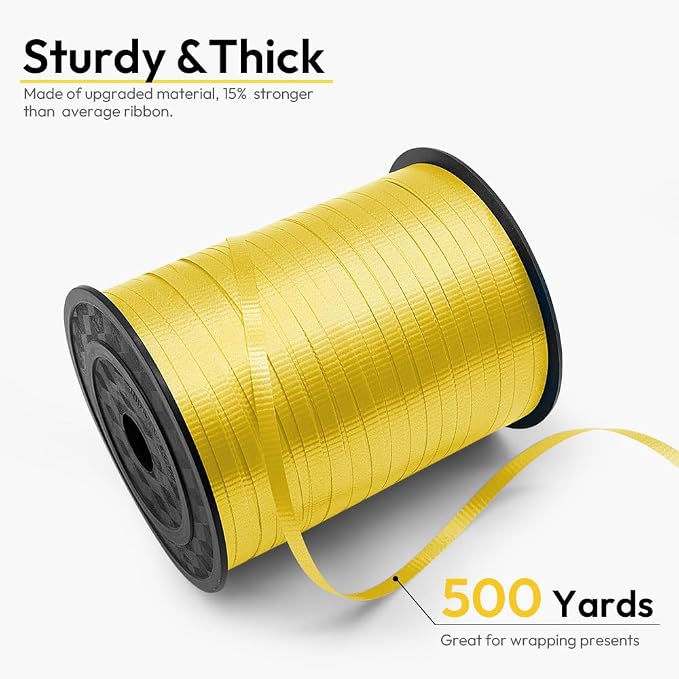 500 Yards Curling Ribbon for Gift Wrapping, 3/16" Balloon String for Christmas - Image 2