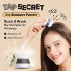 I DEW CARE Biotin Clarifying Dry Shampoo - Tap Secret Original Duo Set | Strengthening & Volumizing, Powder Type, Refillable, Travel size, Non-aerosol, Korean Ginseng, Stocking Stuffers, 0.26 Oz * 2ea