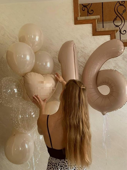 Light Brown Number 6 Balloon 40 inch, Light Brown Birthday Party Decorations | - Image 4
