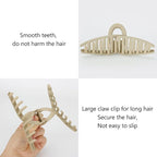 Big Hair Claw Clips Large Butterfly Hair Claws for Women 5.1" Oversize Matte Hair Clips for Long Thick/Thin Hair Accessories for Girl's 4 PCS (Black, khaki, Pink,Green)