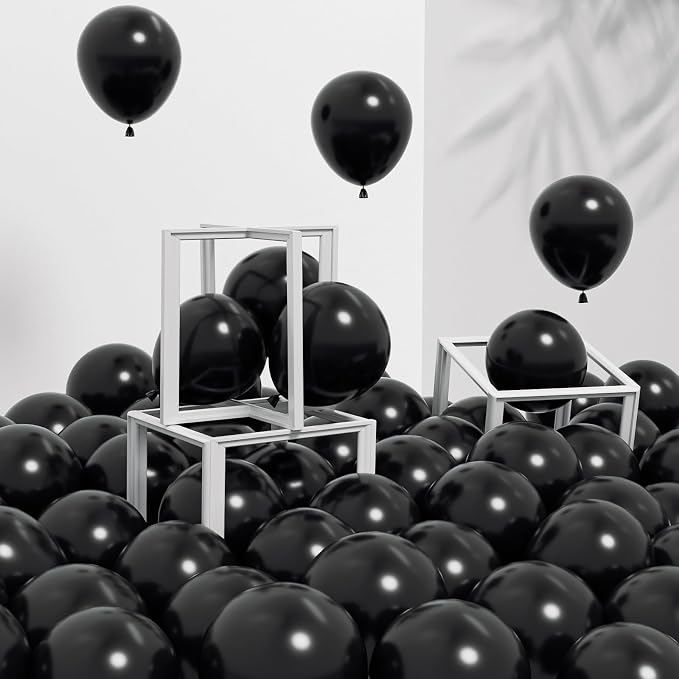 Awenztech 120pcs 5 inch Black Latex Balloons | Graduation, Anniversary by Awenztech
