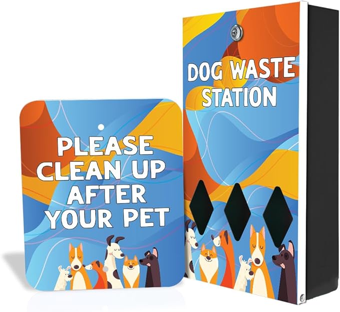 Zero Waste USA - DISPENSE-ART™ Roll Bag Dispenser & Sign - Abstract Dogs | by ZEROWASTEUSA