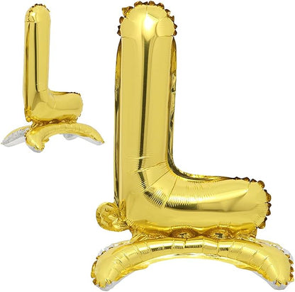 RUIANSI, 16In Standing Gold Alphabet Letter and Number Balloons Aluminum by RUIANSI