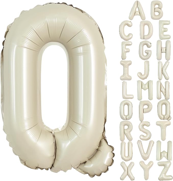 TONIFUL 40 Inch Large Cream White Letter Q Balloons Giant Alphabet Letter by TONIFUL