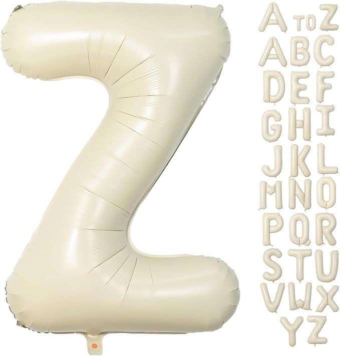 Cream Letter Z Balloons, 40 Inch Balloons Letter Z Mylar Helium Large Z Balloon by BBPOOL