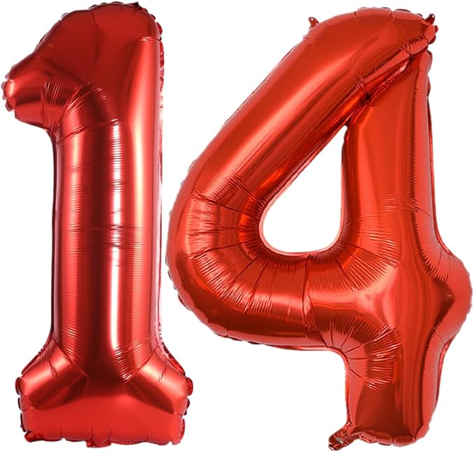 Number 14 Balloon Foil Mylar Balloons by YPSelected