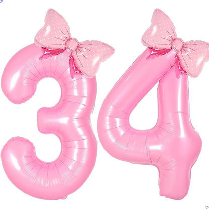 Pink Coquette Birthday Decorations 34 43 Balloon Numbers by Unknown