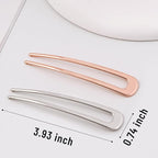 6Pcs Metal French Hair Pins for Women U Shape Sticks 3.9 Inch Vintage Fork for Hairstyle Accessories(Black/Rosegold/Silver）