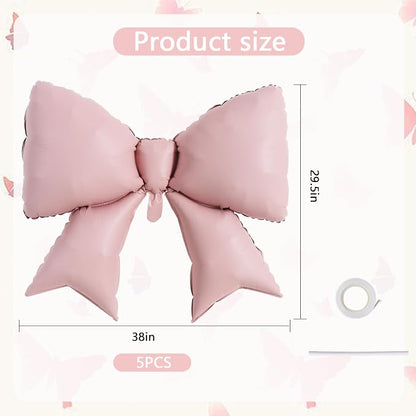 5Pcs 38 Inch Giant Pink Bow Balloon - Image 2