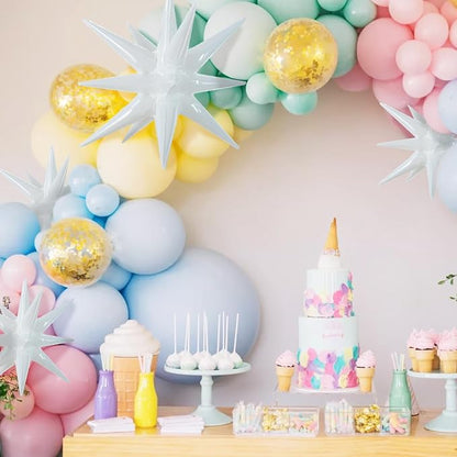 TONIFUL 8 Pcs Explosion Star Balloons White Foil Balloon Party Decorations | 2 - Image 6