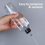 16.9oz Applicator Bottle for Hair, 2 PCS Twist-On Top Tip Cap Hair Color Bottle Applicator for Hairs with Graduated Scale, Clear Squeeze Bottles Plastic Hairs Dye Bottles, Hair-Oiling Container, 500ml