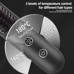 Bestauty Hot Comb Hair Straightener Comb, MCH Fast 20s Heating Technology, 320℉-356℉-392℉ 3 Levels Adjustable, Negative Ion Conditioning Hair Straightening Brush Straightener Brush (Black)