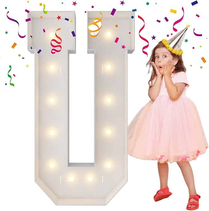 4FT Marquee Light Up Letters, Large Marquee Letters, Mosaic Balloon Frame by MerryMosaics