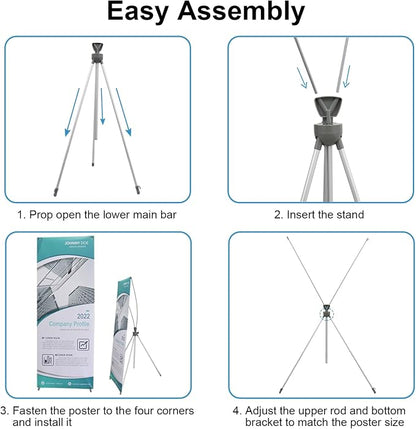 YOSE X Frame Banner Stand Fits Any Banner Adjustable Size 23"X63" to 32"X78" - Image 6