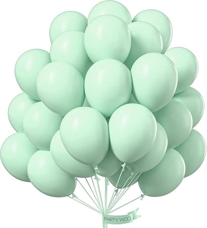 PartyWoo Light Green Balloons 50pcs Mint Pastel Peppermin Green Color | 12 Inch by PartyWoo