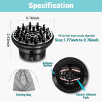 KAHEM Universal Hair Diffuser, Adjustable from 1.77 Inch to 2.76 Inch, Hair Dryer Diffuser Attachment for Frizz-free curly hair,Professional Blow Dryer Diffuser