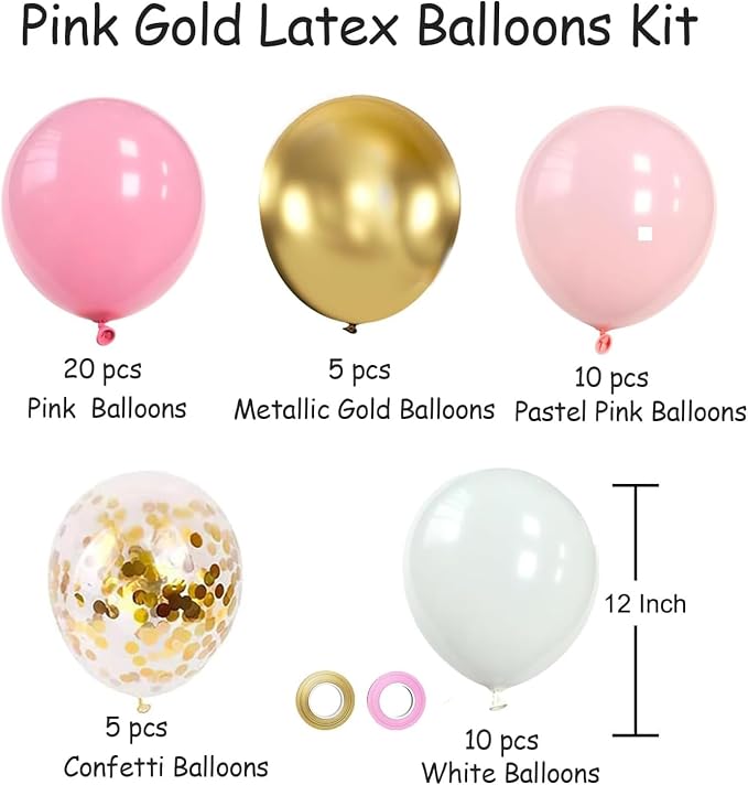 Pink and Gold Balloons Set - Image 7