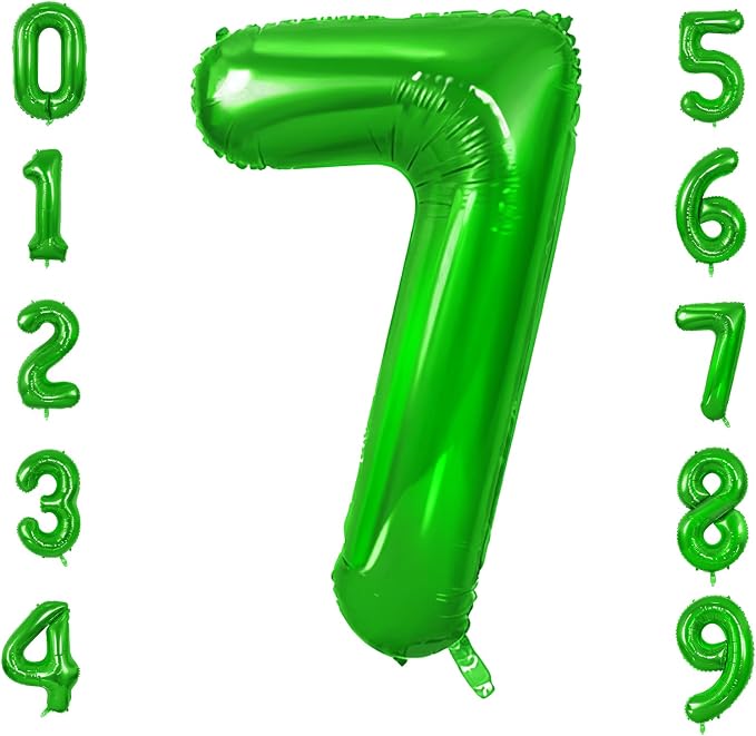 Number 7 Balloons for 7th Birthday Party Decorations, 0-100 Large No.7 Balloons by Joycard