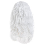 Baruisi Long Curly Wavy White Wigs for Men Synthetic Natural Party Halloween Cosplay Hair Wig，Cream White
