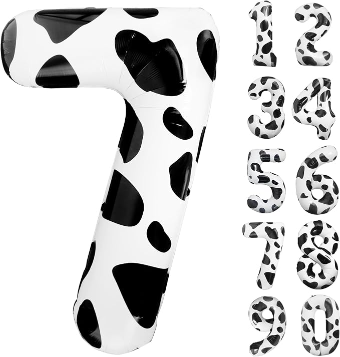Cow Print Number Balloon 40 Inch Cow Print Number 7 Balloon Cowgirl Theme by LEBERY