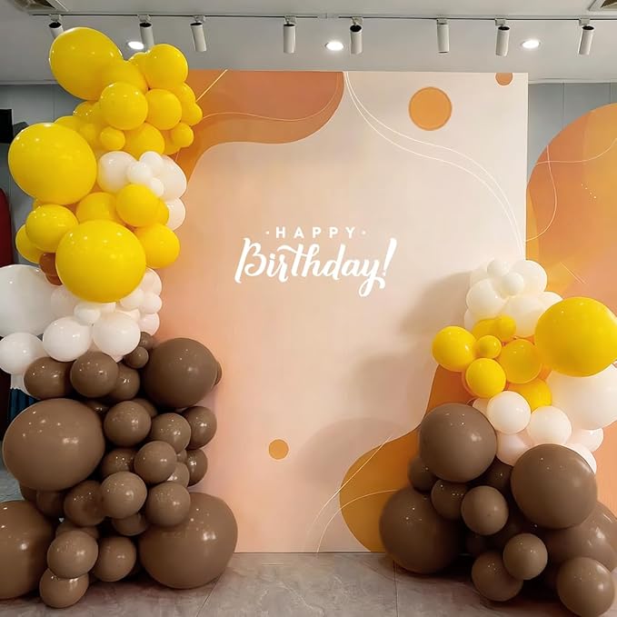 MEBAY Yellow Brown White Balloon Garland Arch Kit - Image 5
