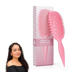 Curl Defining Brush, Vented Curly Hair Brush for Effortlessly Detangling Shaping and Styling, Candy Brush for Wet or Dry Hair Types for Women and Girl, Defining with Side Gear, Reduces Frizz (Pink)