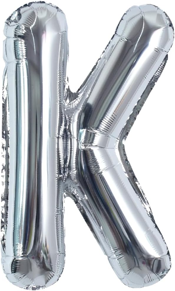 TONIFUL 40 Inch Large Silver Letter K Foil Balloons Alphabet Balloons | Giant by TONIFUL