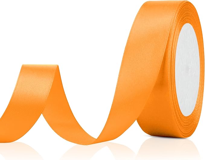 Orange Ribbon Gold Fall Ribbon for Gift Wrapping 1 in 25 Yards Ribbons for by OALCQ