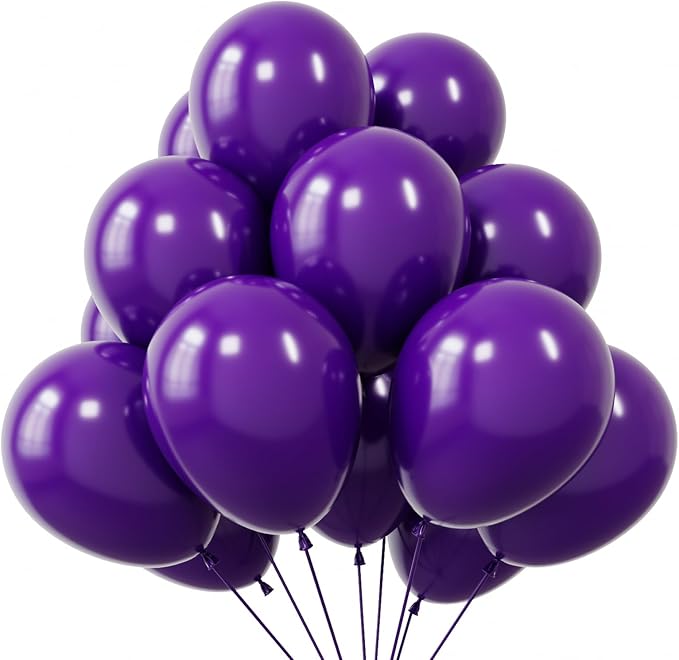 KBZVNAF Dark Purple Latex Party Balloons 50 Pack 12 inch | Purple Helium Matte by KBZVNAF