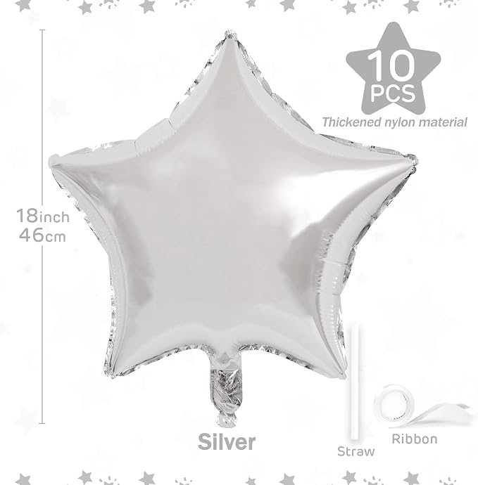 Silver Star Balloons 18 Inch - Image 3