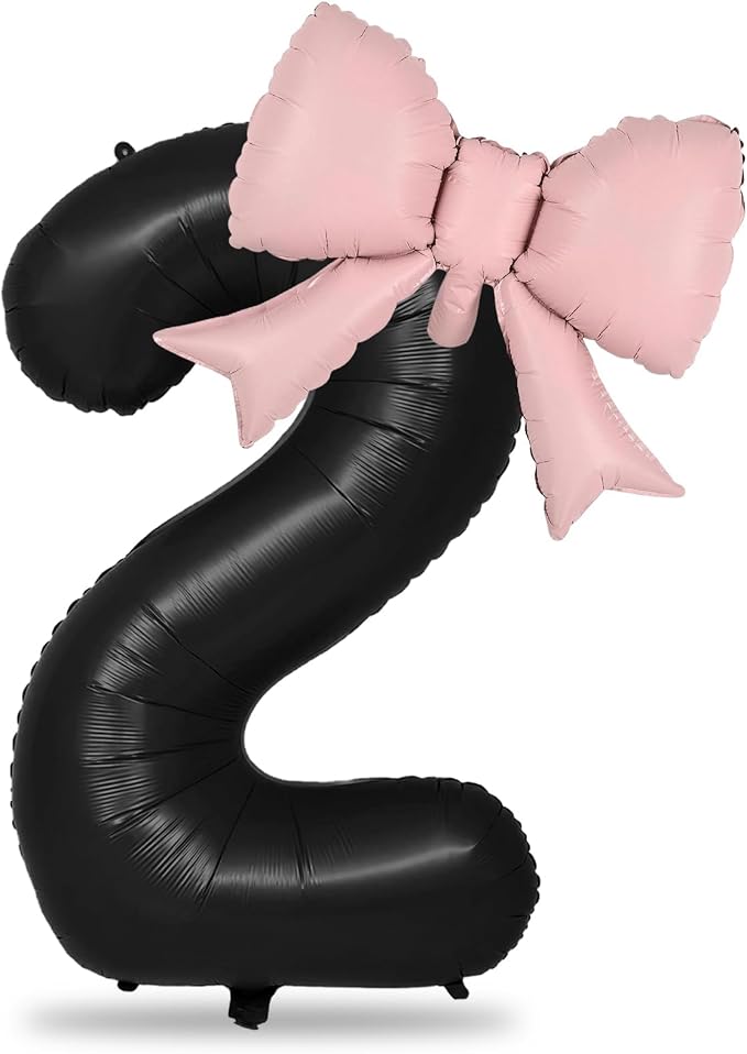 40 Inch Black Number 2 Balloon - Image 9