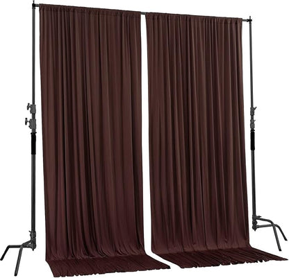 AK TRADING CO. 10 feet x 10 feet Brown IFR Polyester Backdrop Drapes Curtains - Image 2
