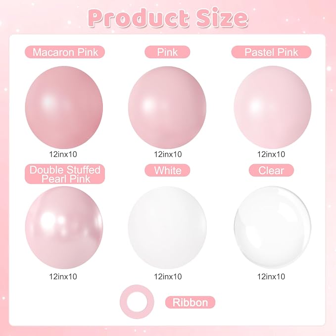 Pearl Pink Balloons for Wedding Bridal Shower Baby Shower Decorations | 60Pcs - Image 2