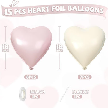 Pink Cream Heart Balloons - Image 2